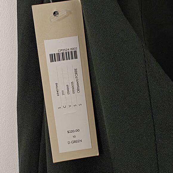 BHLDN Marta Crepe Dress Size 10 Forest Green High Neck Evening Wedding NWT $220 - Picture 5 of 12